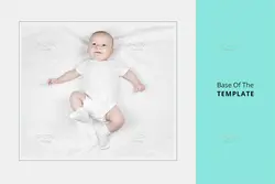 موکاپ لباس سرهمی زیر دکمه‌ای نوزاد