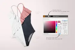 موکاپ لباس شنا و مایو زنانه یکسره بدون پشت