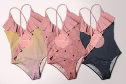 موکاپ لباس شنا و مایو زنانه یکسره بدون پشت