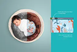 موکاپ قنداق نوزاد از نمای بالا