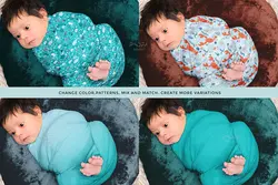 موکاپ قنداق نوزاد از نمای بالا