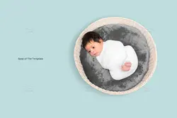 موکاپ قنداق نوزاد از نمای بالا