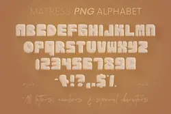 PNG حروف الفبا با افکت تشک و بالش سه بعدی (3D)
