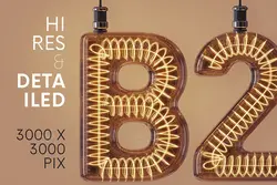 افکت لامپ رشته ای قدیمی حروف الفبا انگلیسی سه بعدی (3D)