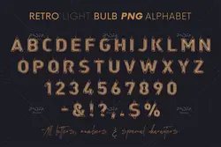 افکت لامپ رشته ای قدیمی حروف الفبا انگلیسی سه بعدی (3D)