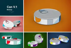 موکاپ قوطی آسان باز شو مواد غذایی کوچک و باریک