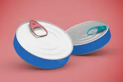 موکاپ قوطی آسان باز شو مواد غذایی کوچک و باریک