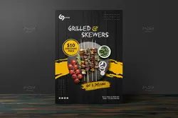 طرح تراکت باربیکیو رستوران PSD