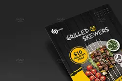 طرح تراکت باربیکیو رستوران PSD