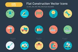 115 آیکون ساخت و ساز، معماری و ابزار آلات ساختمانی
