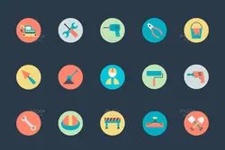 115 آیکون ساخت و ساز، معماری و ابزار آلات ساختمانی