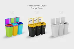 موکاپ سطل زباله پلاستیکی بزرگ