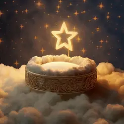 بک گراند تخت خواب نوزاد طرح ماه