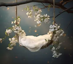 30 بک گراند تاب درختی نوزاد ویژه آتلیه کودک