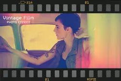 افکت عکس نوار فیلم قدیمی فتوشاپ