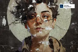 افکت عکس دیوار قدیمی ترک خورده فتوشاپ