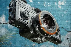 افکت عکس دیوار قدیمی ترک خورده فتوشاپ