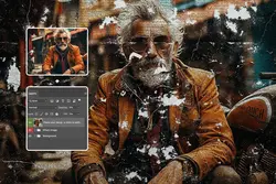 افکت عکس دیوار قدیمی ترک خورده فتوشاپ