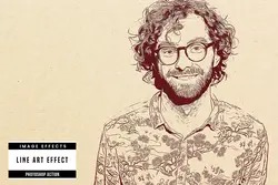 افکت هنری Line Art فتوشاپ