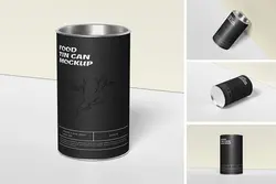 موکاپ قوطی مقوایی استوانه‌ای مواد غذایی