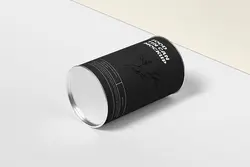 موکاپ قوطی مقوایی استوانه‌ای مواد غذایی