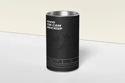 موکاپ قوطی مقوایی استوانه‌ای مواد غذایی