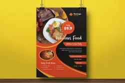 طرح تراکت غذای خوشمزه رستوران