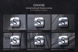 موکاپ لوگو فلزی روی دیوار