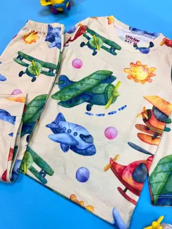 بلوز شلوار هواپیما کرم