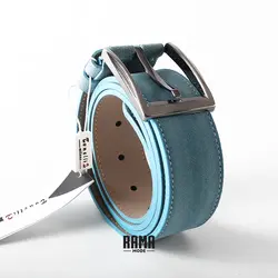 کمربند جیر طبیعی آبی فیروزه ای