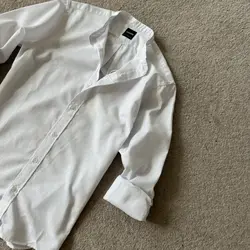 پیراهن لینن یقه فرنچ سفید۱۱۸۱۹