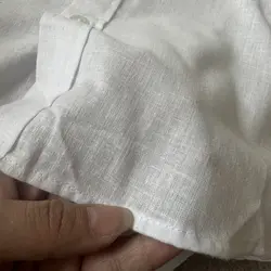 پیراهن لینن یقه فرنچ سفید۱۱۸۱۹