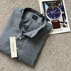 پیراهن لینن یقه فرنچ طوسی11817