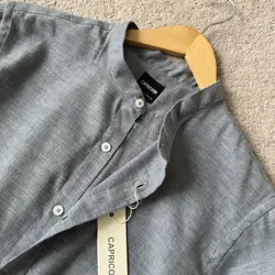 پیراهن لینن یقه فرنچ طوسی11817