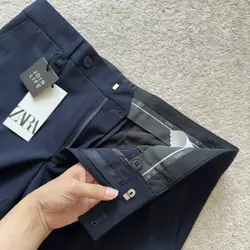 شلوار پارچه ای بزیاق سرمه ای