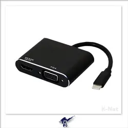 تبدیل Type C به HDMI و VGA کی نت K-COUC30HV