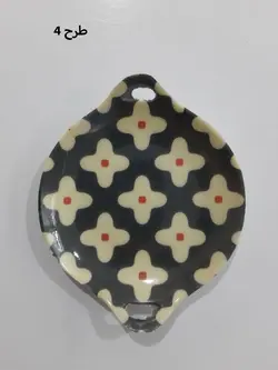 ظرف خرما خوری ملامین گرد کوچک طرح دار کد 2371