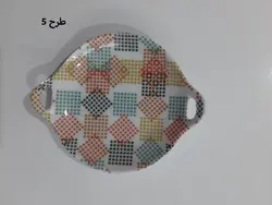 ظرف خرما خوری ملامین گرد کوچک طرح دار کد 2371
