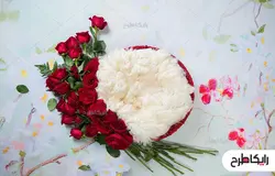 بک دراپ عکاسی نوزاد با گل