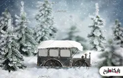 پس زمینه زمستانی عکاسی نوزاد