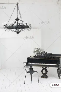 پس زمینه عکاسی با دکور پیانو