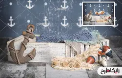 بک گراند و بک دراپ کشتی کودک و نوزاد