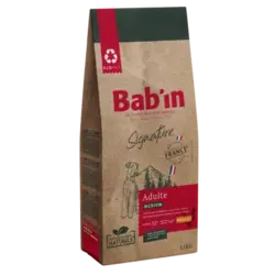 غذای خشک سگ بالغ medium adult طعم مرغ برند Babin بابین 12 کیلویی