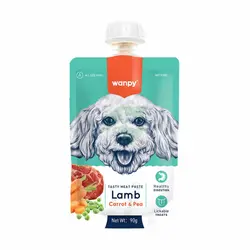 پودینگ سگ بالغ طعم گوشت بره هویج نخود فرنگی برند Wanpy ونپی وزن 90 گرمی
