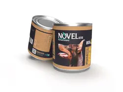 کنسرو سگ طعم پته بیف و سیرابی برند Novel نوول 800 گرمی