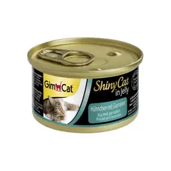کنسرو گربه مدل SUPER FOOD با طعم مرغ و میگو در ژله برند Gim cat جیم کت 70 گرمی