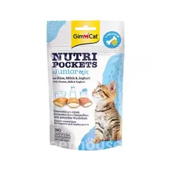 تشویقی بچه گربه اسنک مدل nutri pockets میکس برند Gim cat جیم کت 60 گرمی