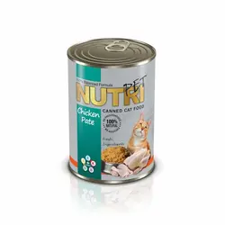 کنسرو گربه با طعم مرغ پته برند Nutri نوتری 425 گرمی