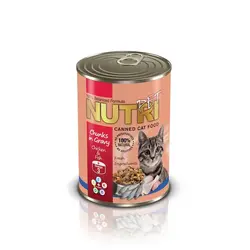 کنسرو گربه با طعم مرغ و ماهی برند Nutri نوتری 425 گرمی