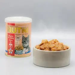 کنسرو گربه با طعم مرغ و ماهی برند Nutri نوتری 425 گرمی